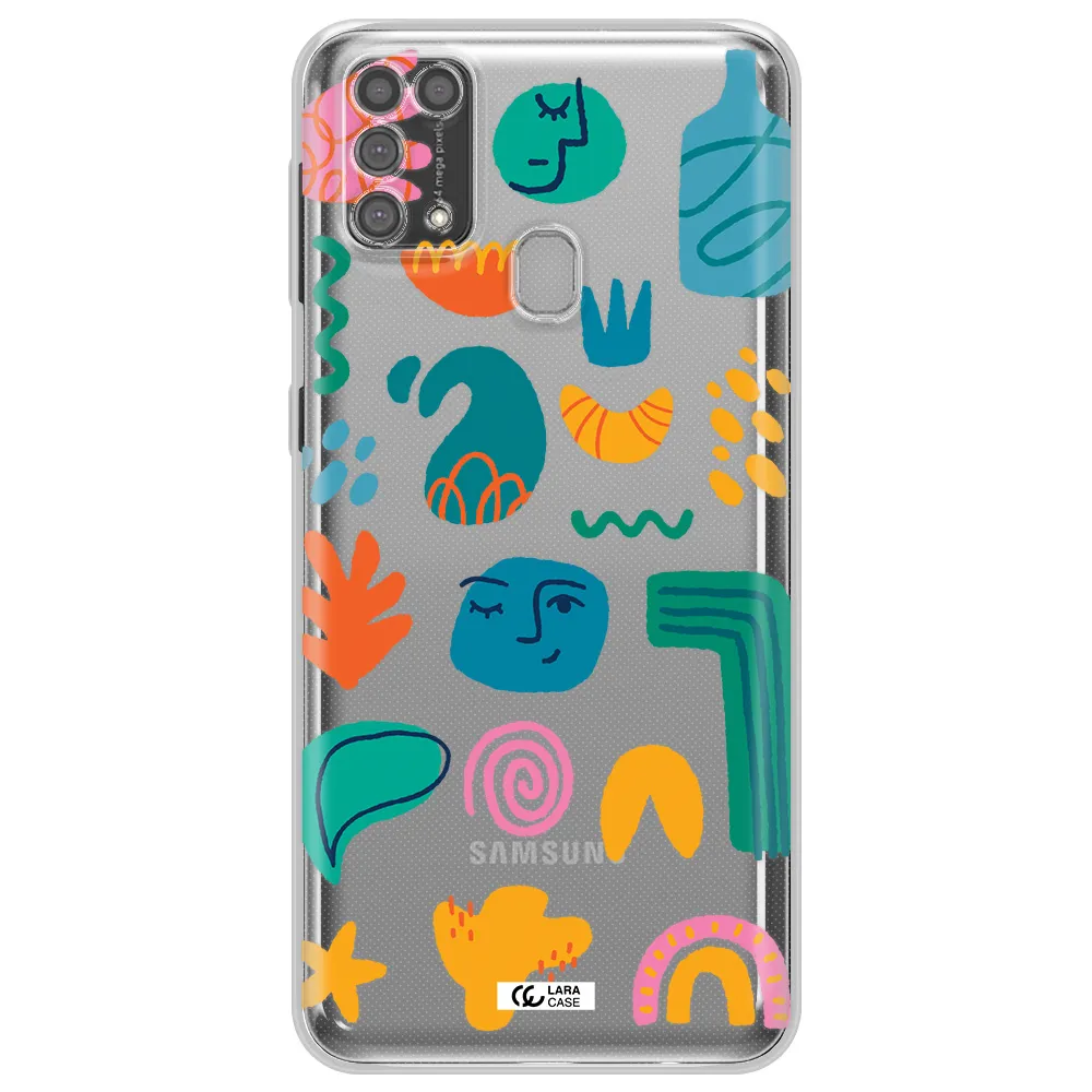 a collection of colorful shapes Samsung M31 Clear TPU Case