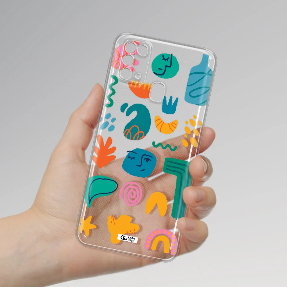 a collection of colorful shapes Samsung M31 Clear TPU Case