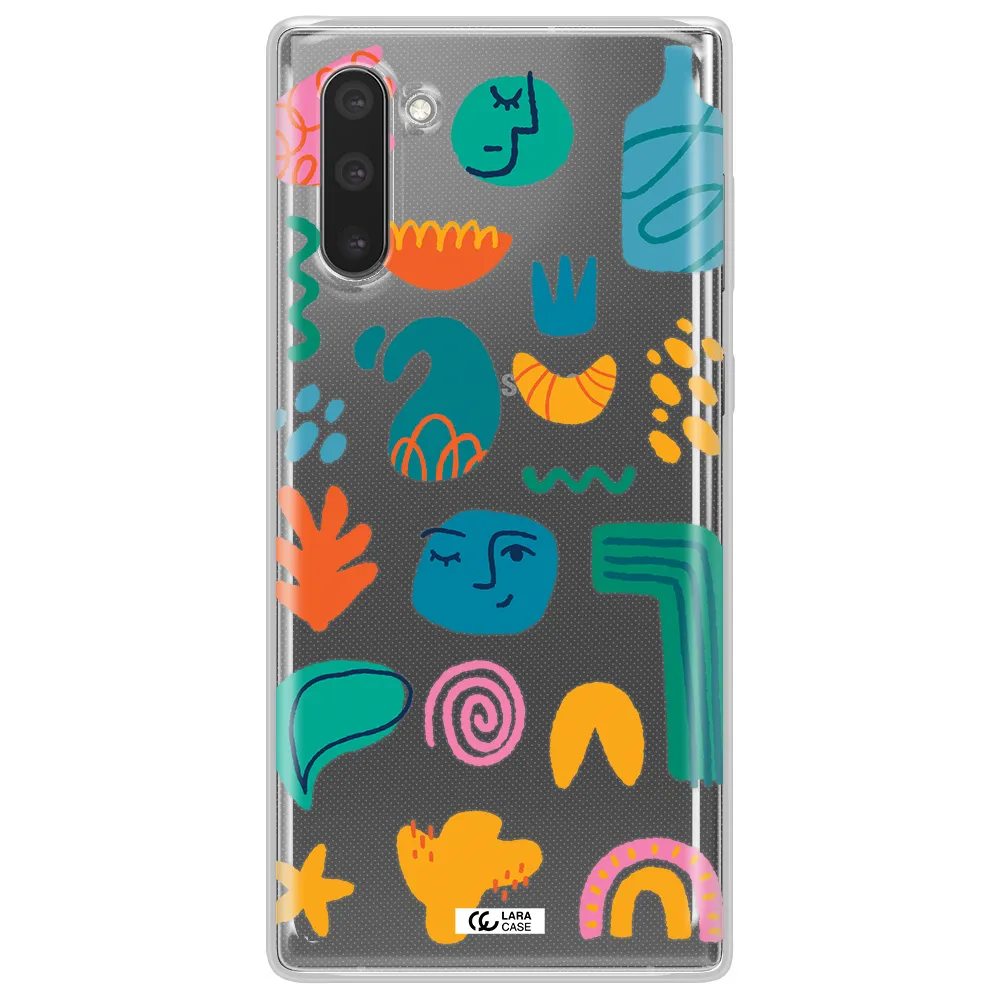 a collection of colorful shapes Samsung Note 10 Clear TPU Case