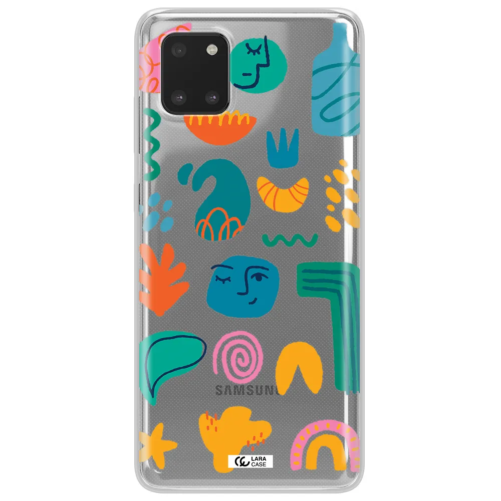 a collection of colorful shapes Samsung Note 10 Lite Clear TPU Case