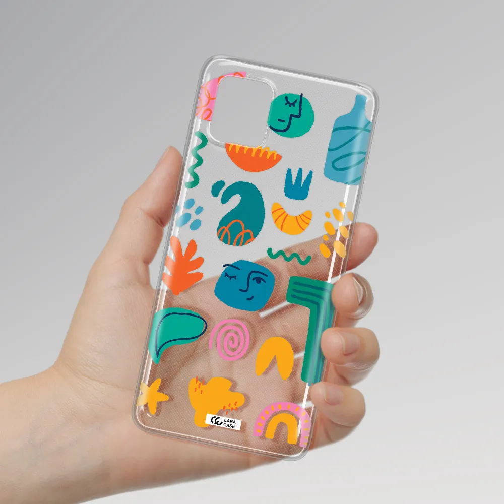 a collection of colorful shapes Samsung Note 10 Lite Clear TPU Case