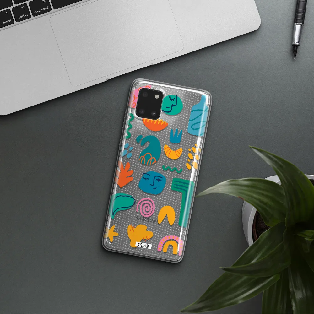 a collection of colorful shapes Samsung Note 10 Lite Clear TPU Case