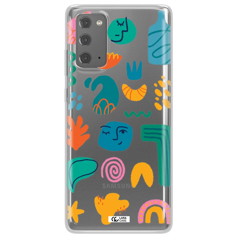 a collection of colorful shapes Samsung Note 20 Clear TPU Case
