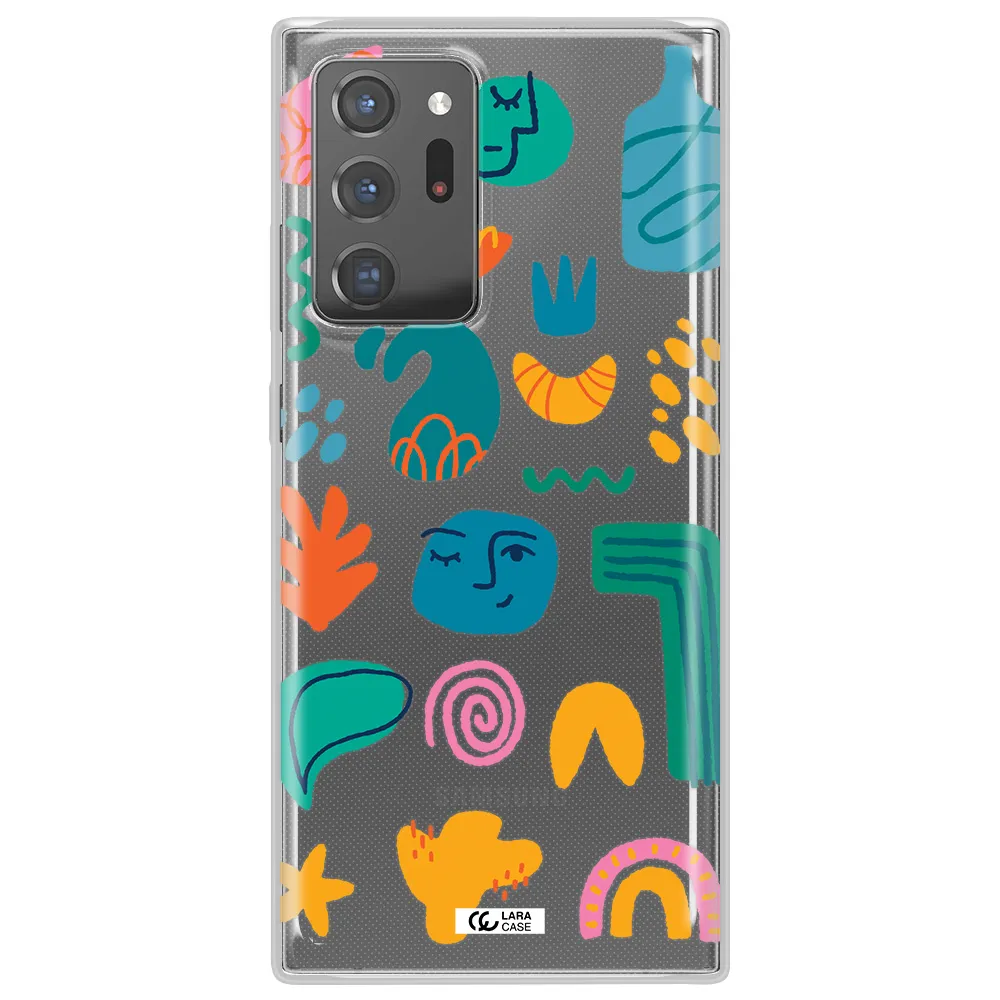 a collection of colorful shapes Samsung Note 20 Ultra Clear TPU Case