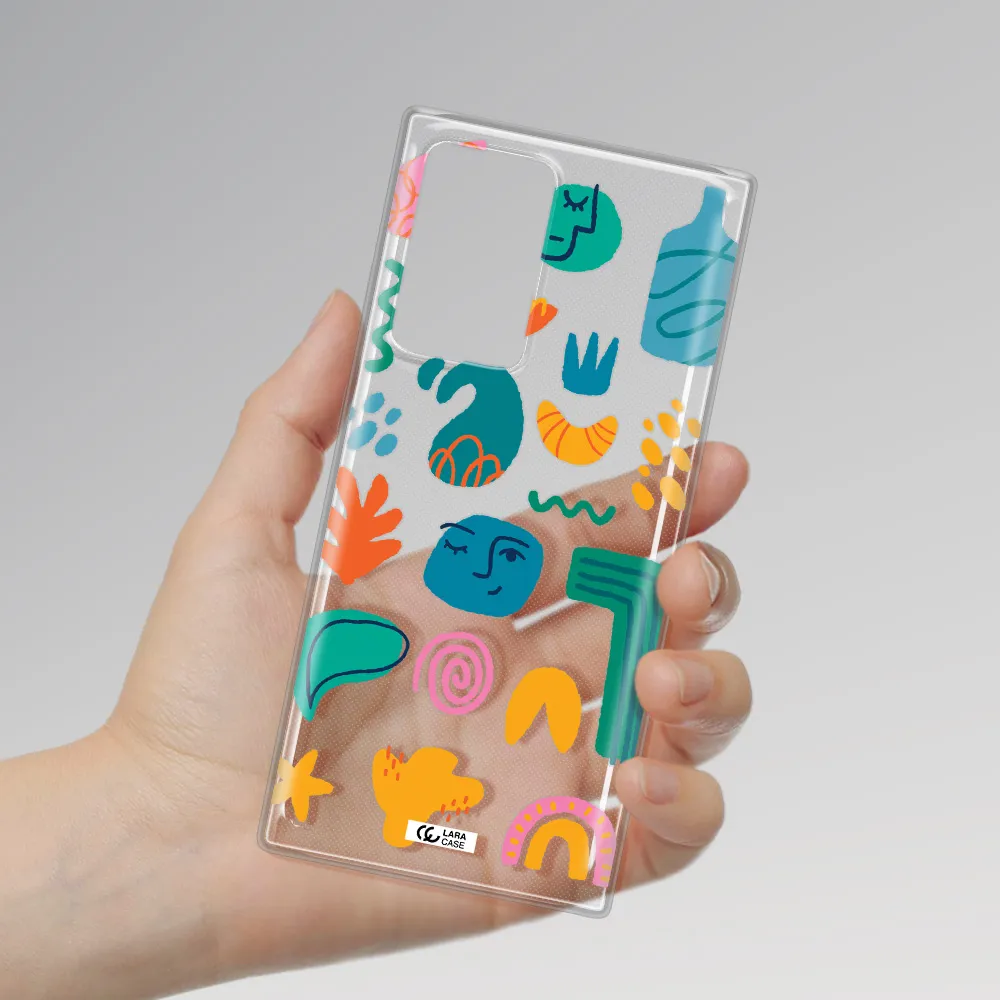 a collection of colorful shapes Samsung Note 20 Ultra Clear TPU Case
