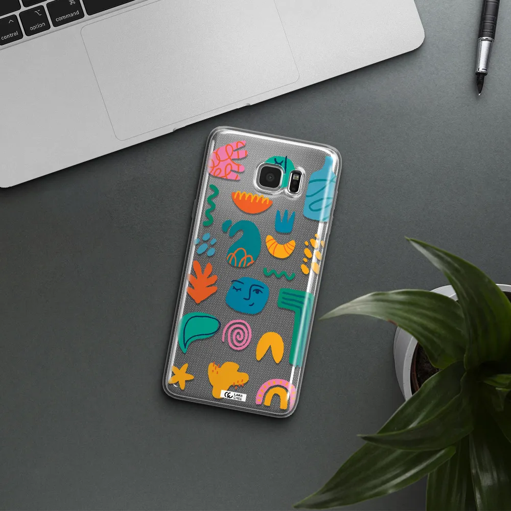 a collection of colorful shapes Samsung Note 5 Clear TPU Case