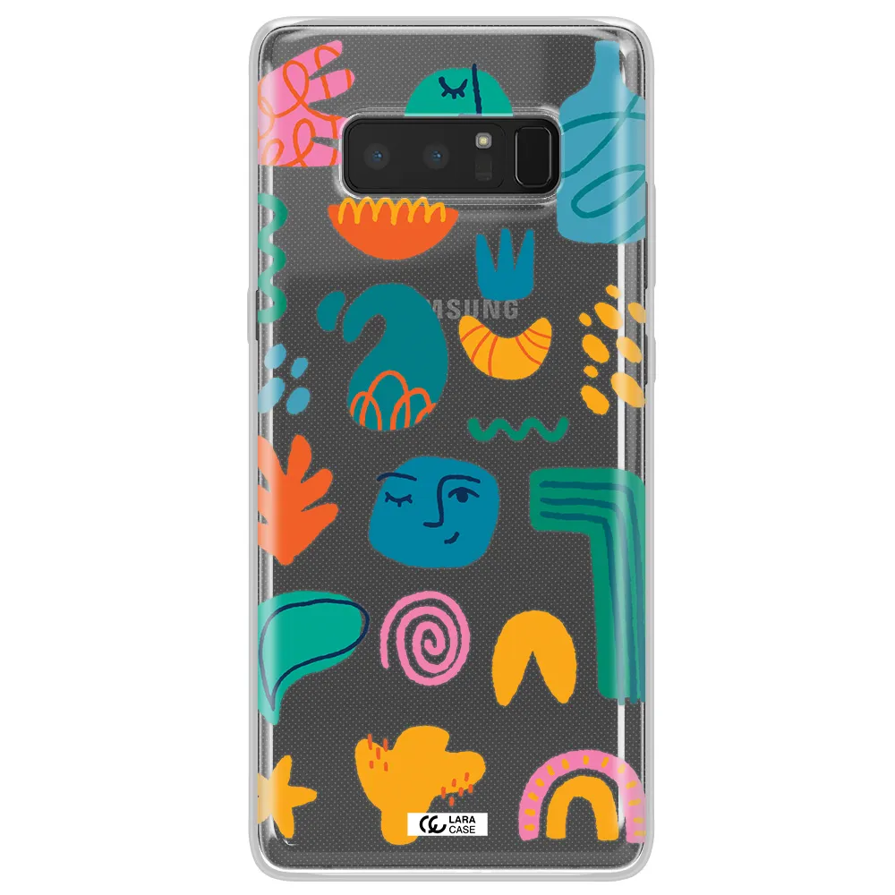 a collection of colorful shapes Samsung Note 8 Clear TPU Case