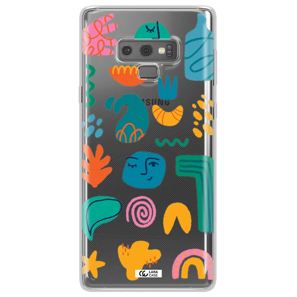 a collection of colorful shapes Samsung Note 9 Clear TPU Case