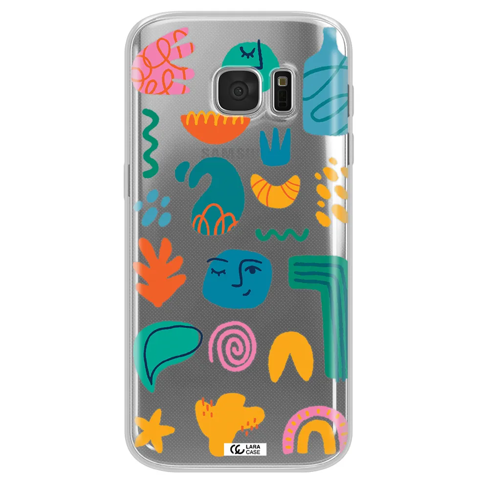 a collection of colorful shapes Samsung S 7 Clear TPU Case