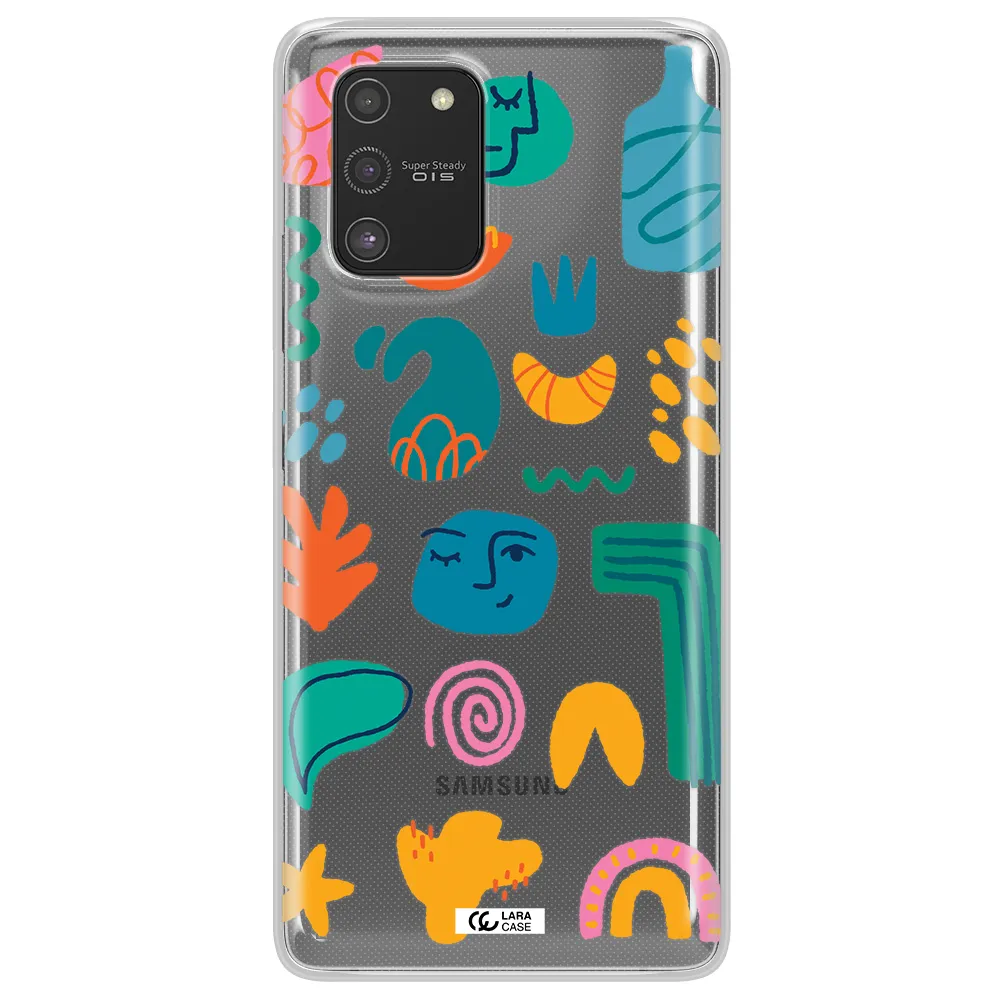 a collection of colorful shapes Samsung S10 Lite Clear TPU Case