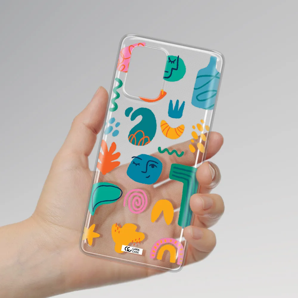a collection of colorful shapes Samsung S10 Lite Clear TPU Case