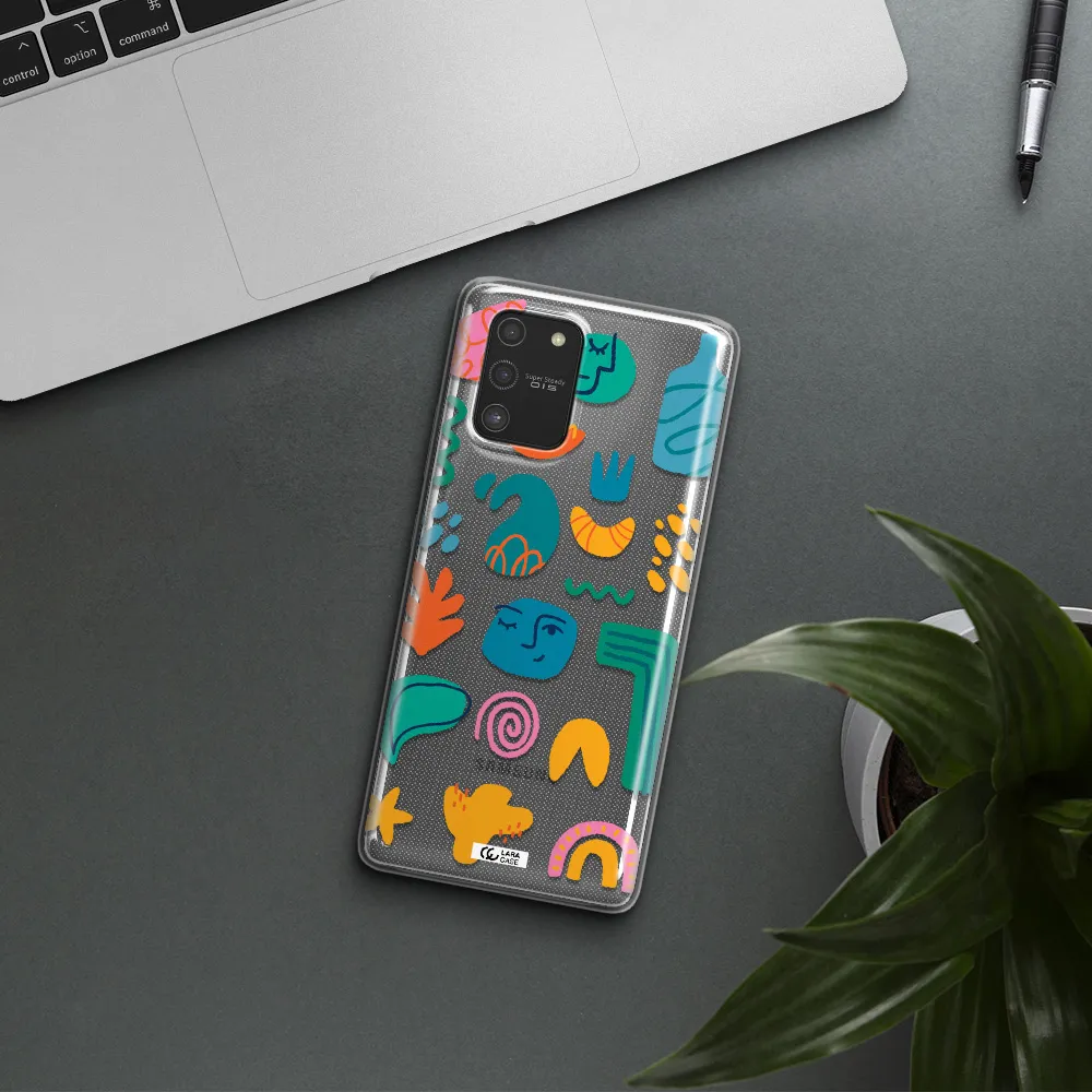 a collection of colorful shapes Samsung S10 Lite Clear TPU Case