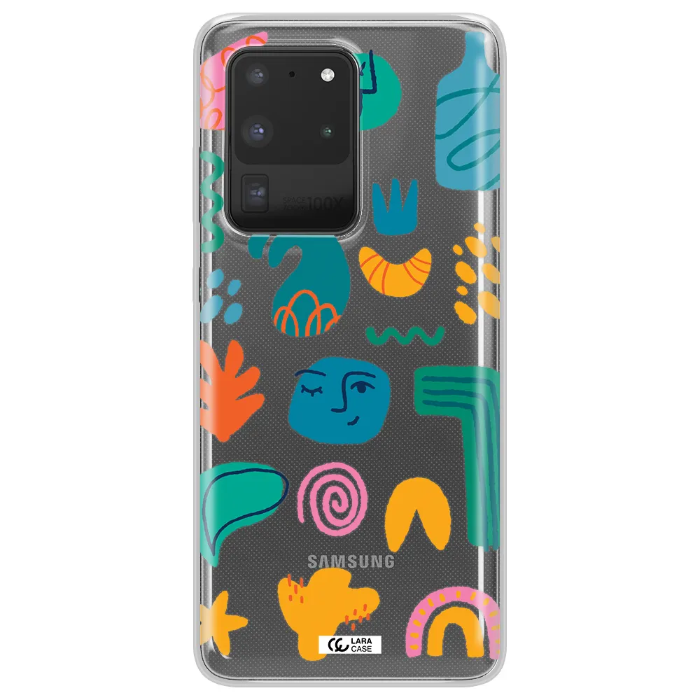 a collection of colorful shapes Samsung S20 Ultra Clear TPU Case