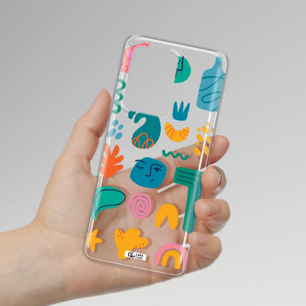 a collection of colorful shapes Samsung S20 Ultra Clear TPU Case