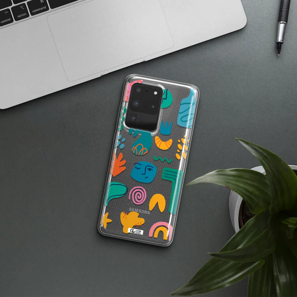 a collection of colorful shapes Samsung S20 Ultra Clear TPU Case