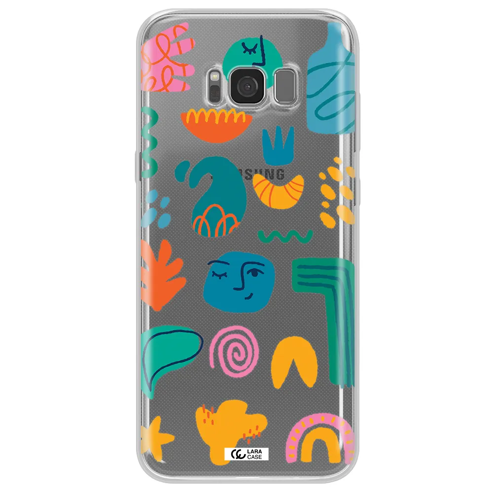 a collection of colorful shapes Samsung S8 Plus Clear TPU Case