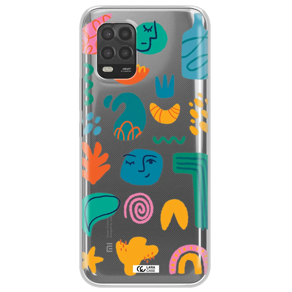 a collection of colorful shapes Xiaomi Mi 10 Lite Clear TPU Case