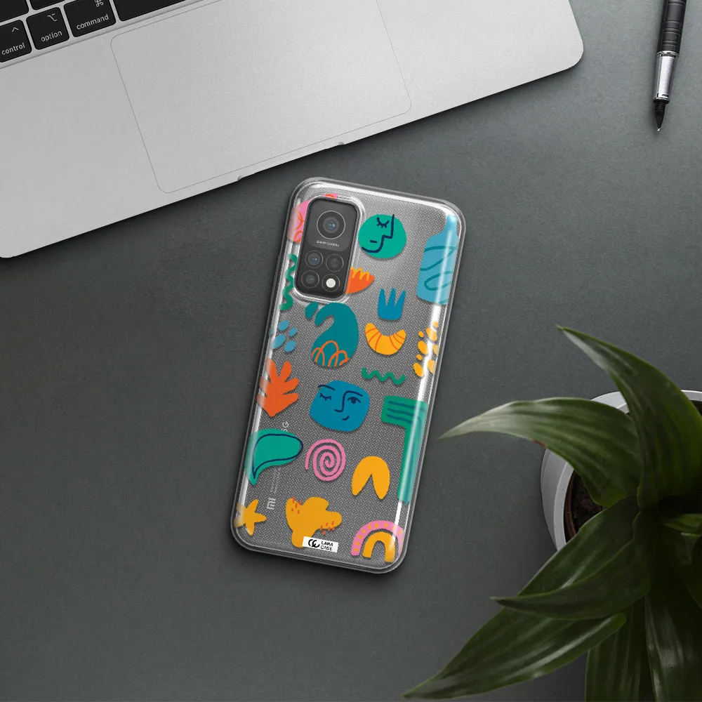 a collection of colorful shapes Xiaomi Mi 10 T Pro Clear TPU Case