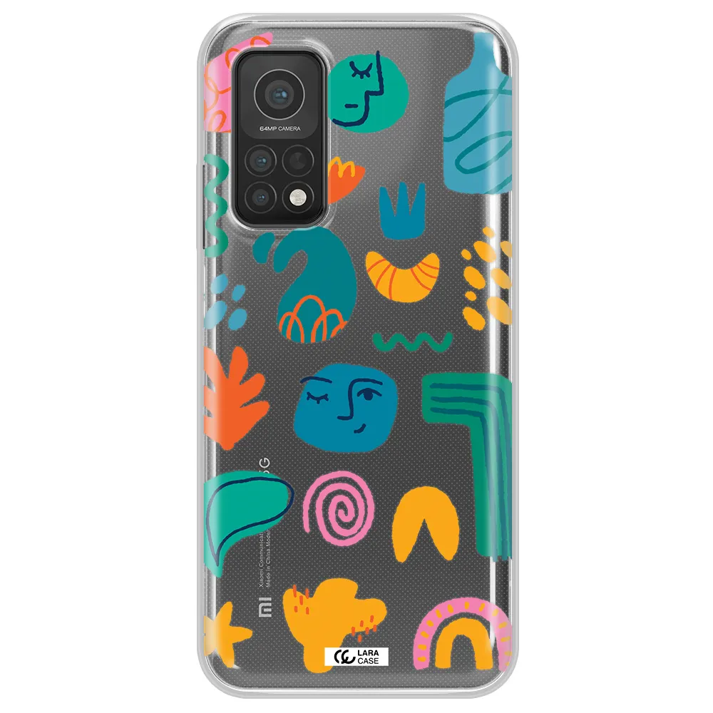 a collection of colorful shapes Xiaomi Mi 10T Clear TPU Case