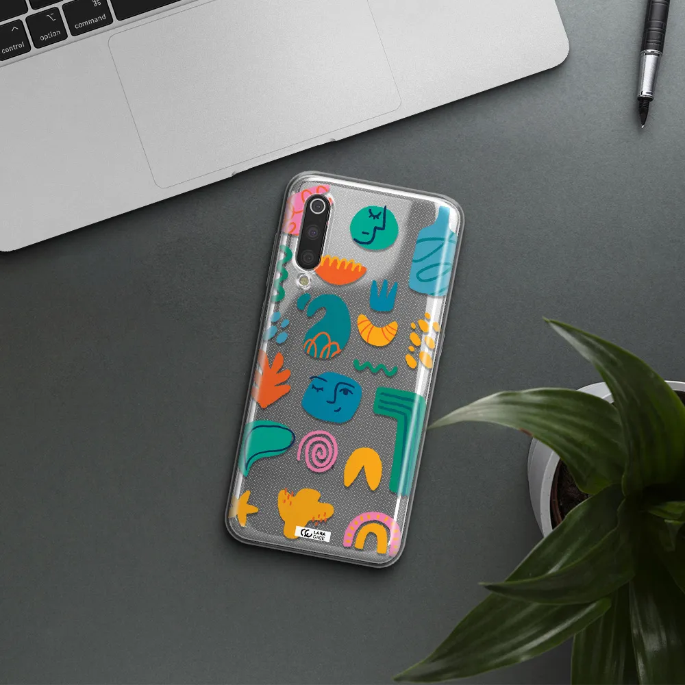 a collection of colorful shapes Xiaomi Mi 9 Clear TPU Case