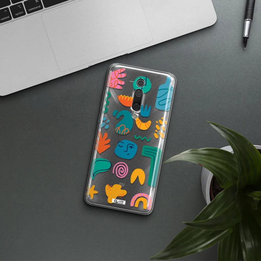 a collection of colorful shapes Xiaomi Mi 9T Clear TPU Case