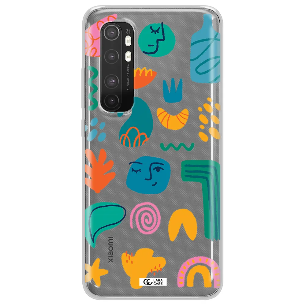 a collection of colorful shapes Xiaomi Mi Note 10 Lite Clear TPU Case