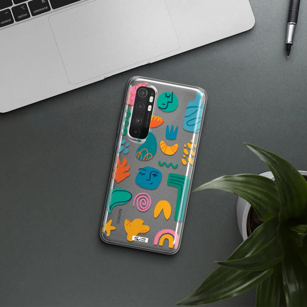 a collection of colorful shapes Xiaomi Mi Note 10 Lite Clear TPU Case