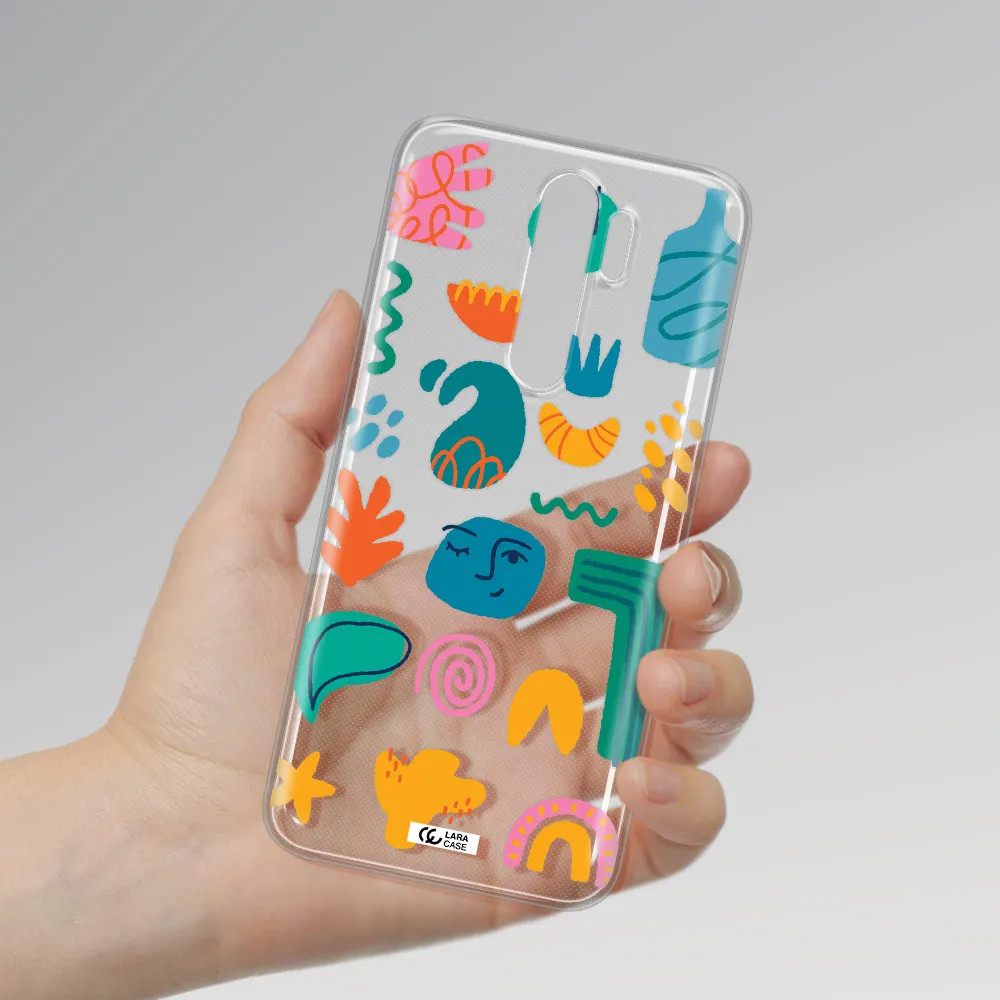 a collection of colorful shapes Xiaomi Note 8 Pro Clear TPU Case