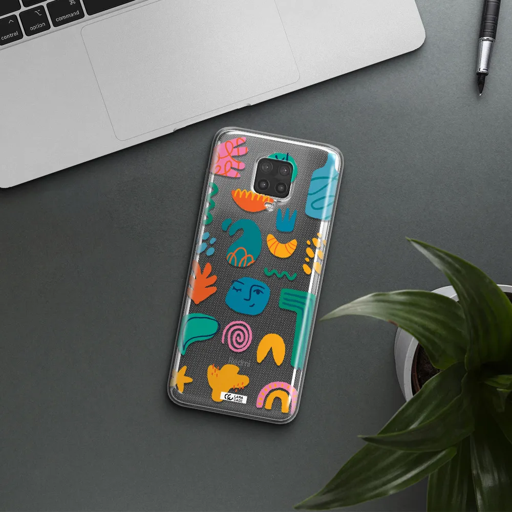 a collection of colorful shapes Xiaomi Note 9 Pro Clear TPU Case