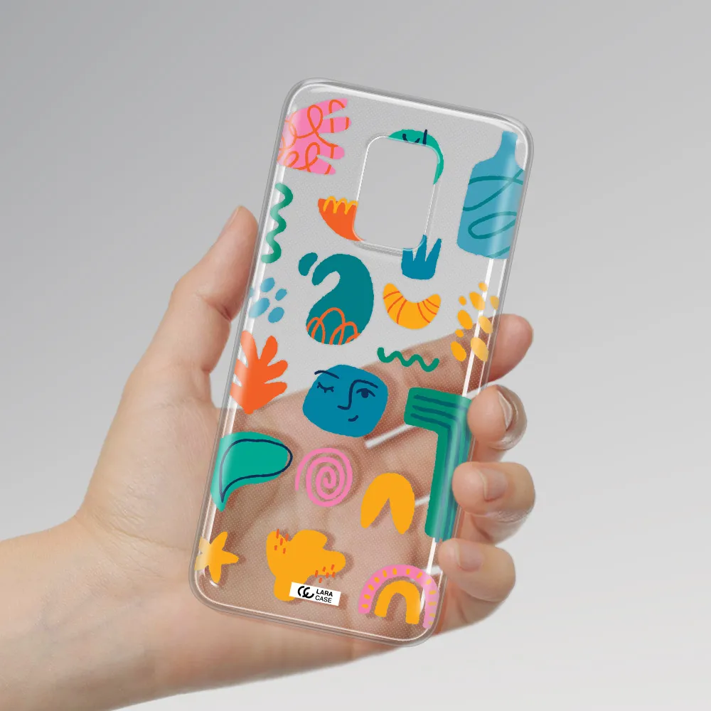 a collection of colorful shapes Xiaomi Note 9S Clear TPU Case