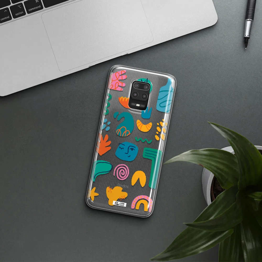 a collection of colorful shapes Xiaomi Note 9S Clear TPU Case