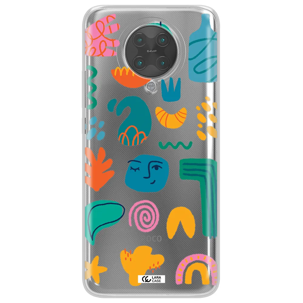 a collection of colorful shapes Xiaomi Poco F2 Pro Clear TPU Case