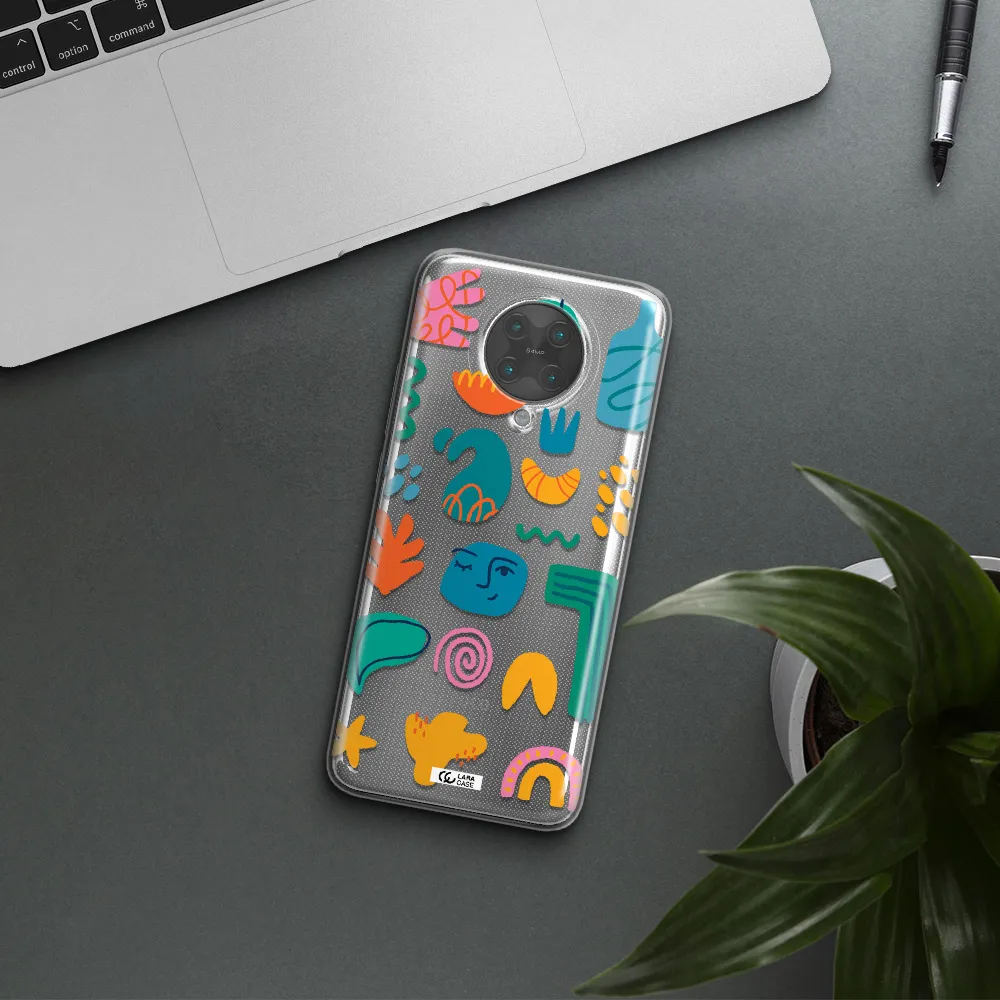 a collection of colorful shapes Xiaomi Poco F2 Pro Clear TPU Case
