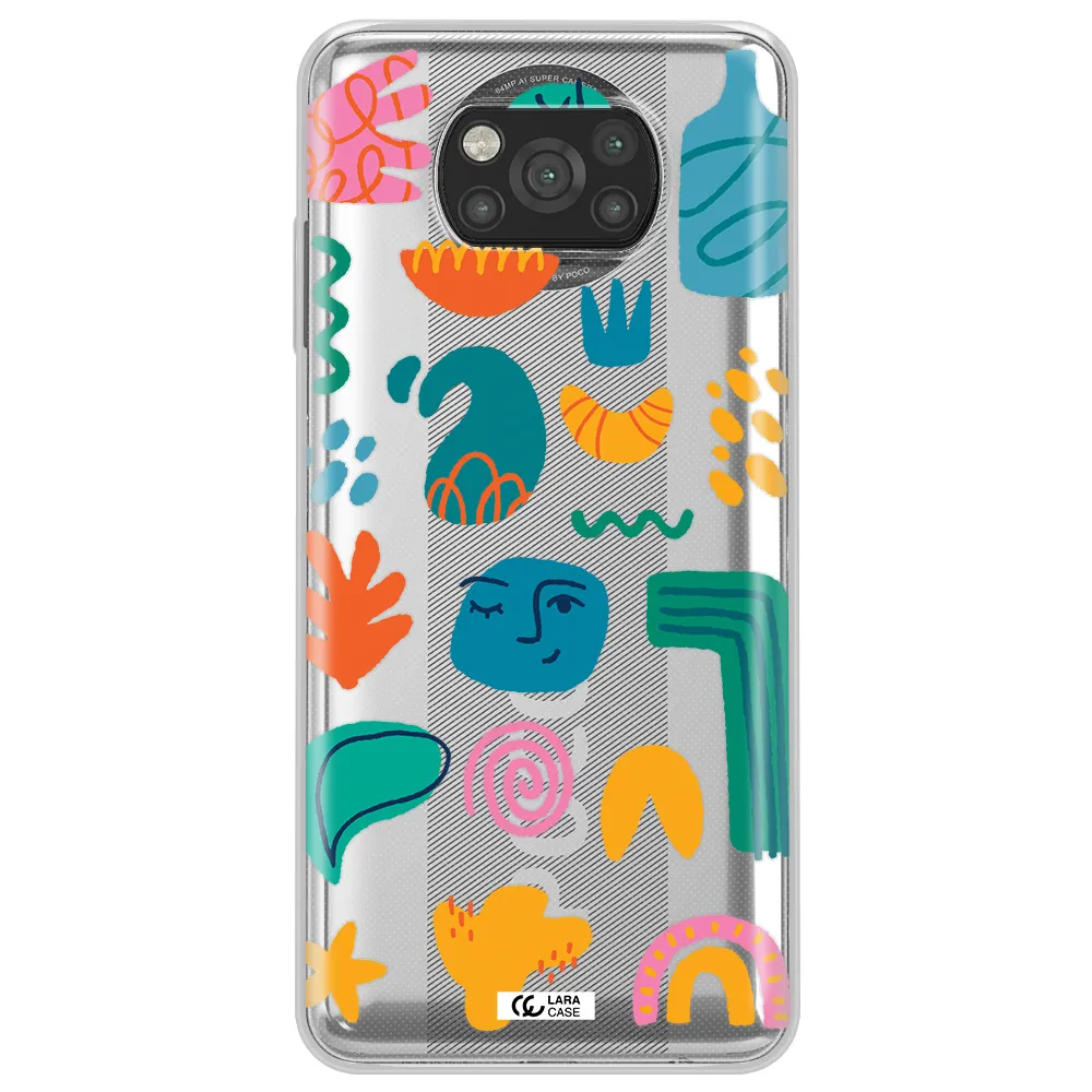a collection of colorful shapes Xiaomi Poco X3 Clear TPU Case