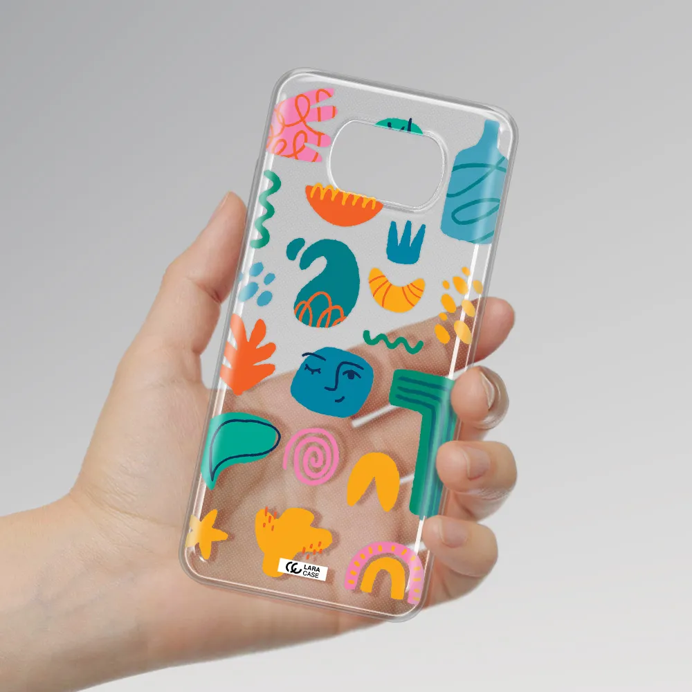 a collection of colorful shapes Xiaomi Poco X3 Clear TPU Case