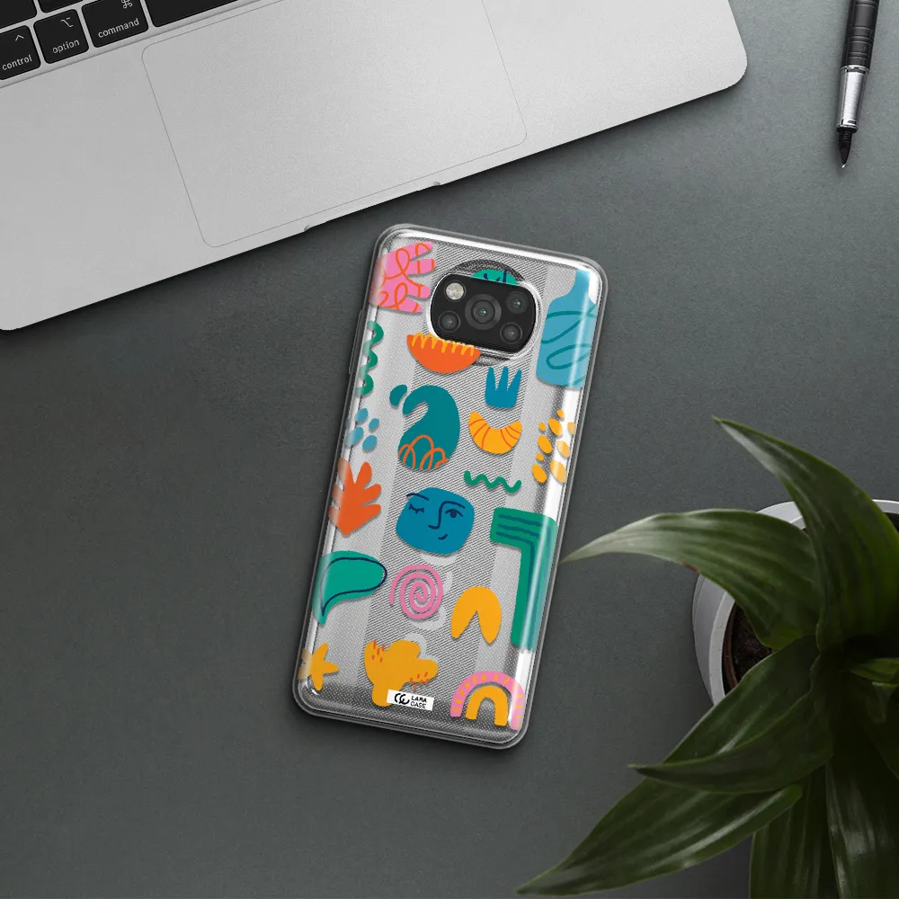 a collection of colorful shapes Xiaomi Poco X3 Clear TPU Case