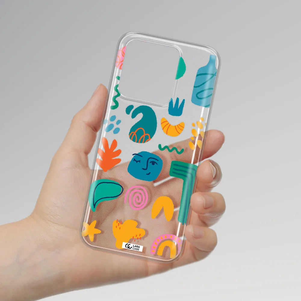 a collection of colorful shapes Xiaomi Redmi 10A Clear TPU Case