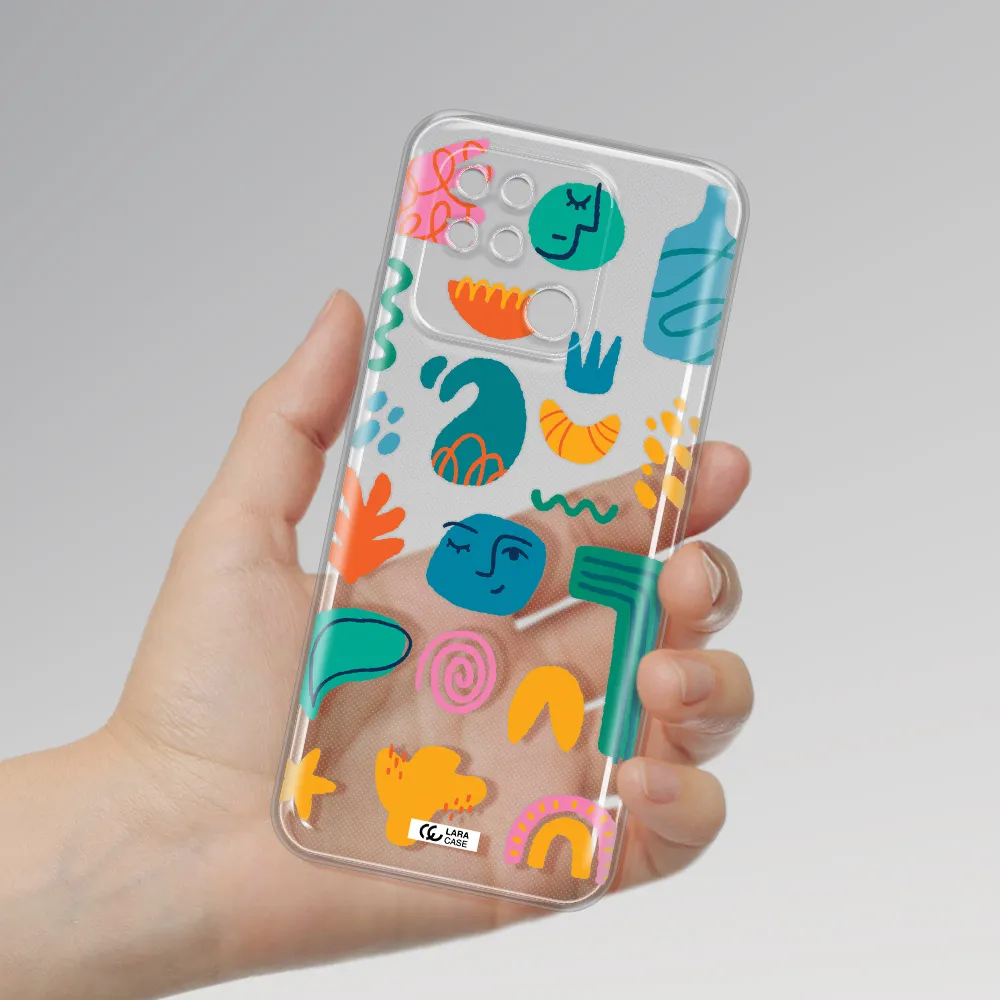 a collection of colorful shapes Xiaomi Redmi 10C Clear TPU Case
