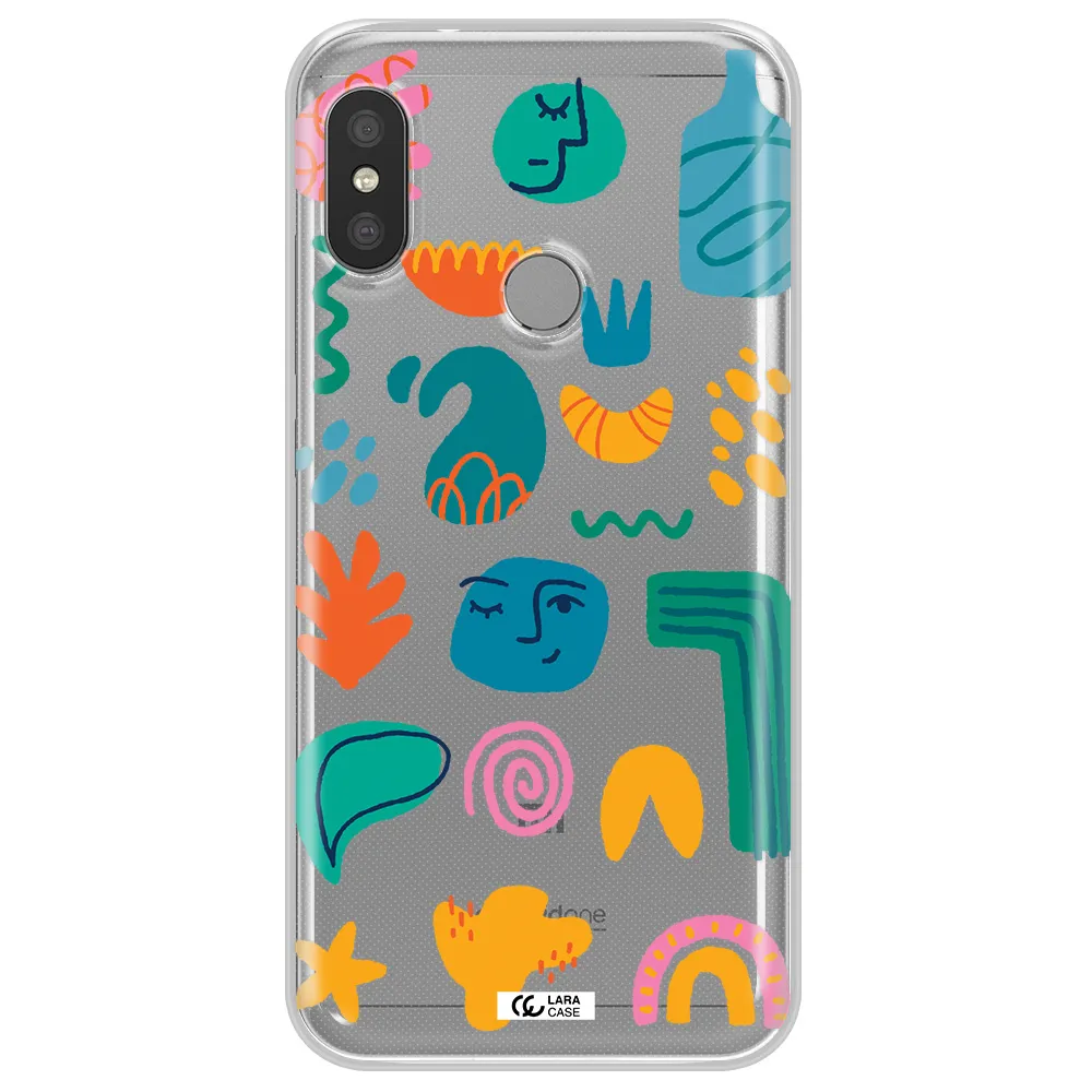a collection of colorful shapes Xiaomi Redmi 6 Pro Clear TPU Case