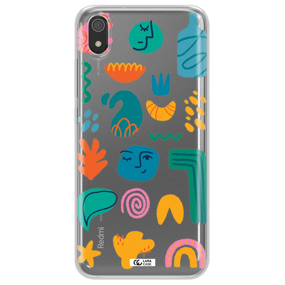 a collection of colorful shapes Xiaomi Redmi 7A Clear TPU Case