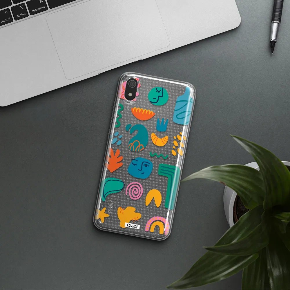 a collection of colorful shapes Xiaomi Redmi 7A Clear TPU Case