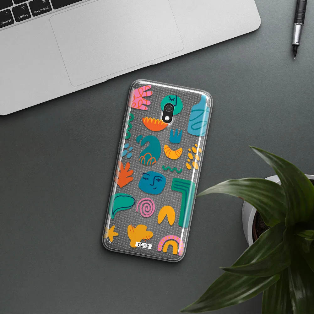 a collection of colorful shapes Xiaomi Redmi 8A Clear TPU Case