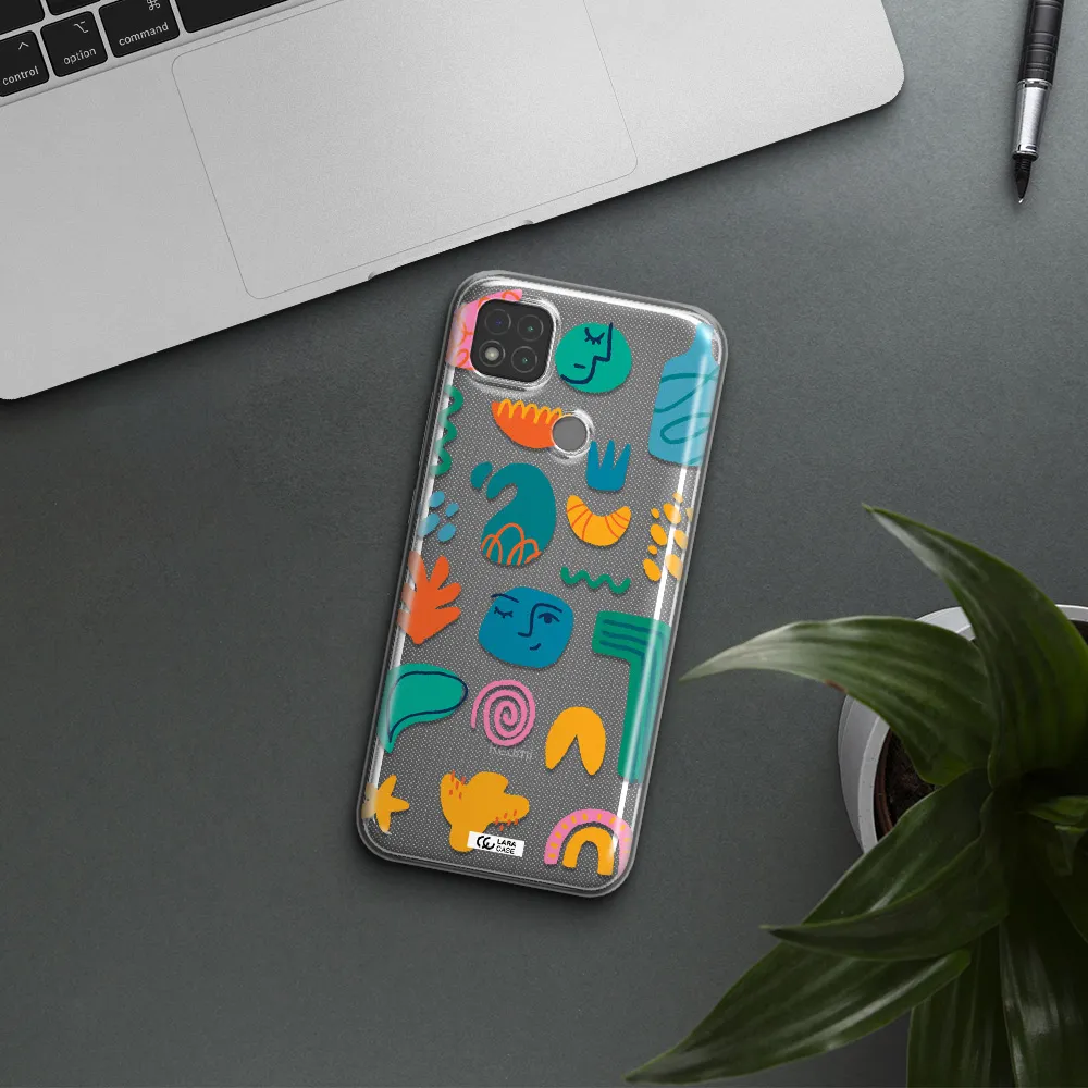 a collection of colorful shapes Xiaomi Redmi 9C Clear TPU Case