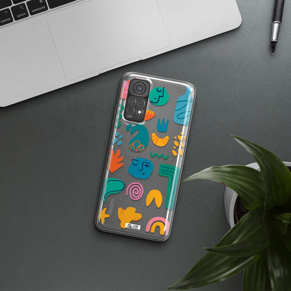 a collection of colorful shapes Xiaomi Redmi Note 11 Clear TPU Case