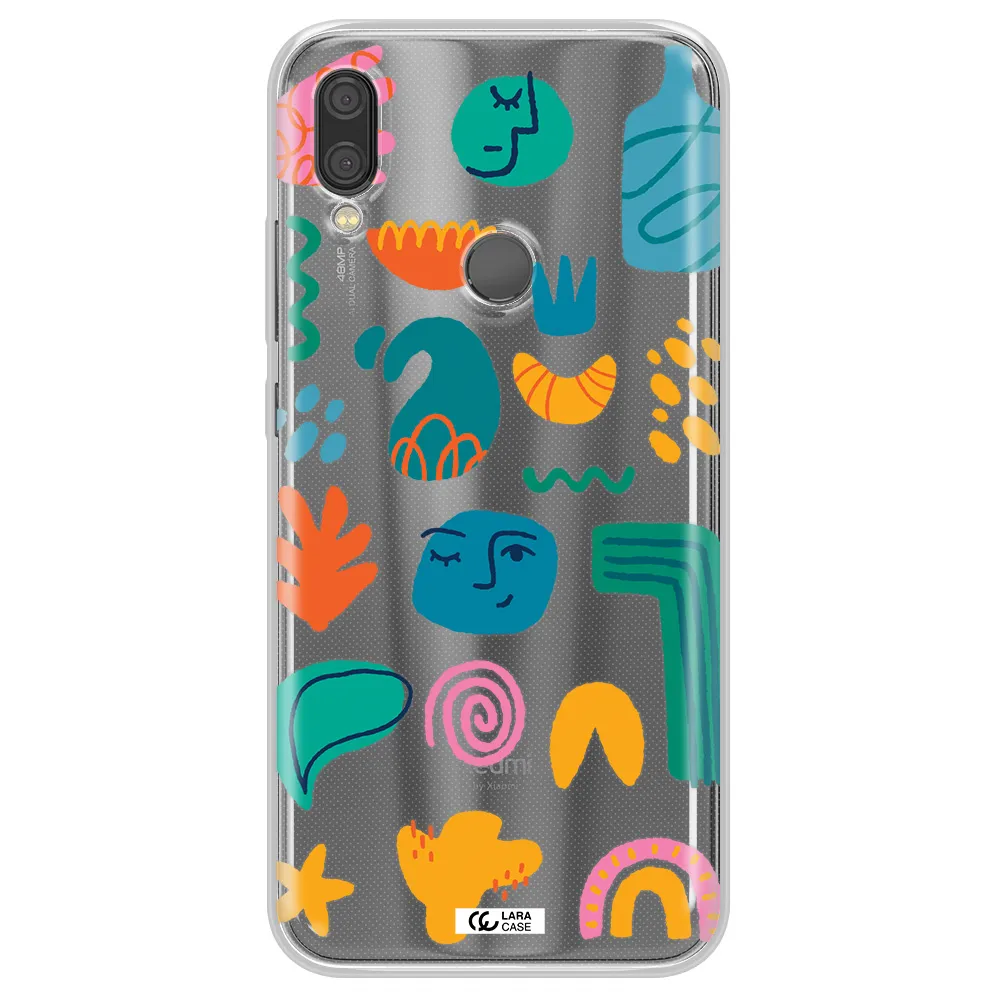 a collection of colorful shapes Xiaomi Redmi Note 7 Clear TPU Case
