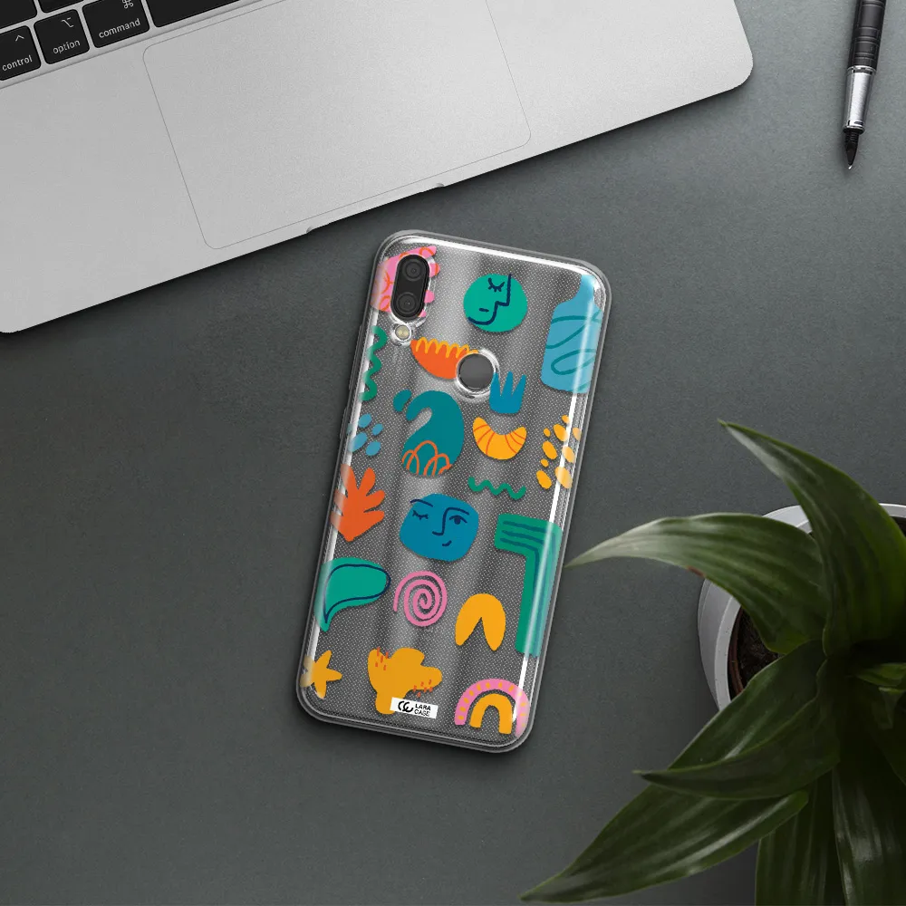 a collection of colorful shapes Xiaomi Redmi Note 7 Clear TPU Case