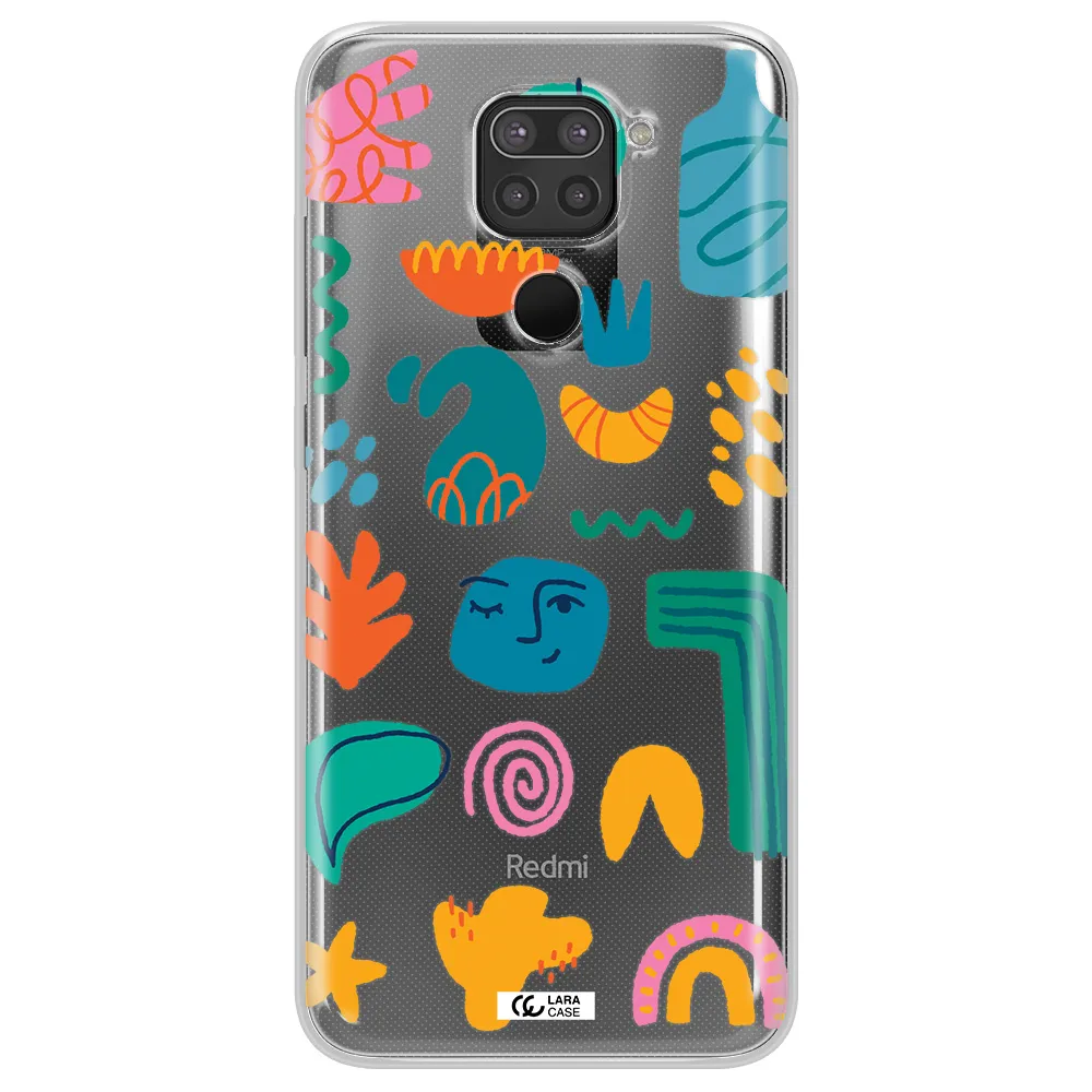 a collection of colorful shapes Xiaomi Redmi Note 9 Clear TPU Case