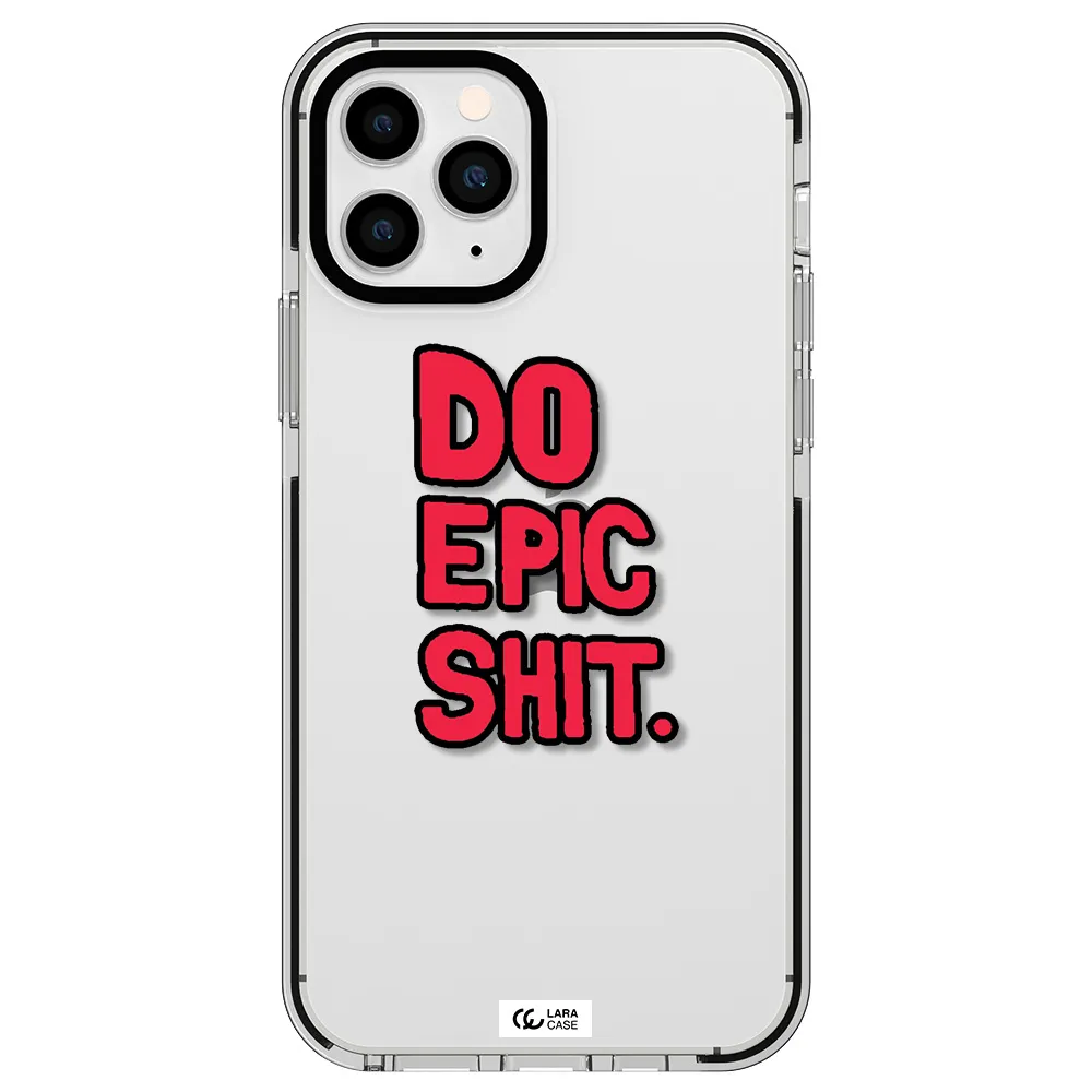 a red and black text Apple iPhone 11 pro impact black border Case