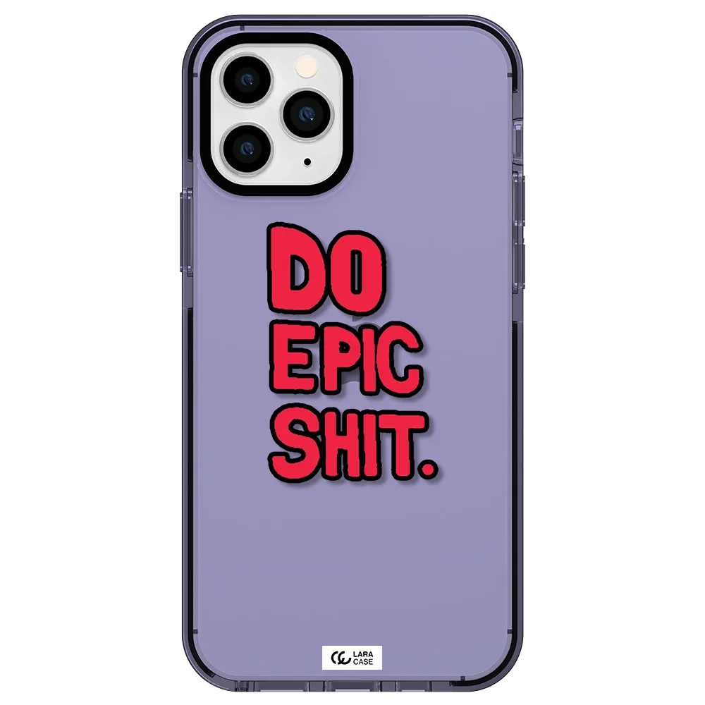 a red and black text Apple iPhone 11 pro impact Lilac Case