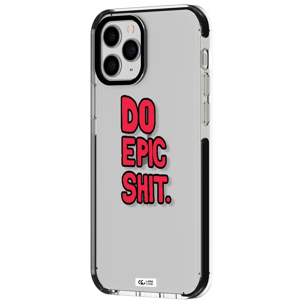 a red and black text Apple iPhone 11 pro max impact black border Case